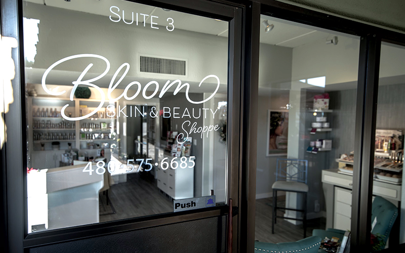 bloom skin and beauty shoppe retail store